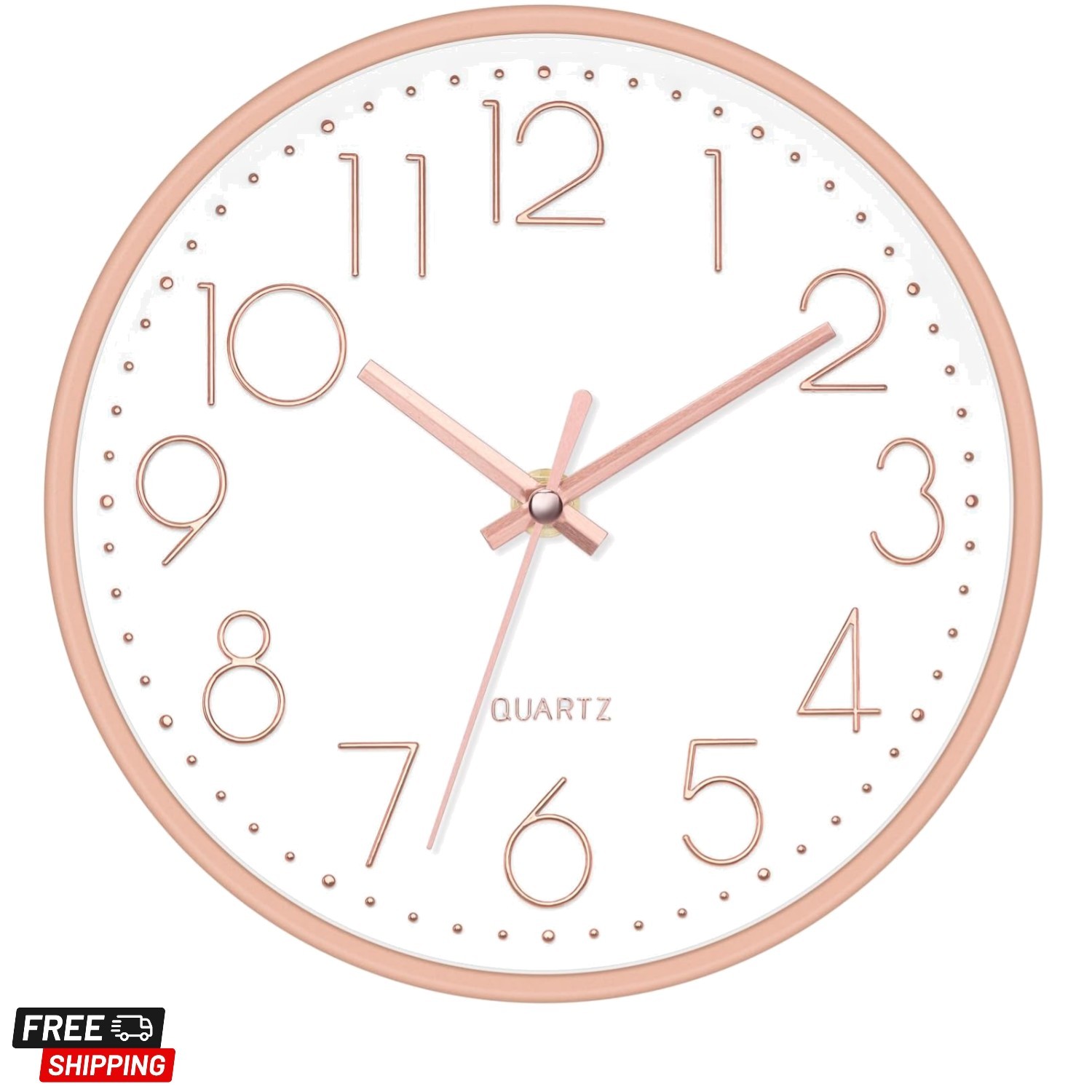 8 Inch Wall Clock Modern Small Wall Clocks Battery Operated Silent Non-Tickin...