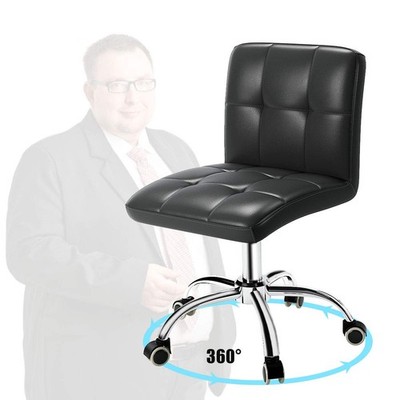 OUTMASTER 360° Office Desk Chair,PU Adjustable Rolling Task Chair with Backre...