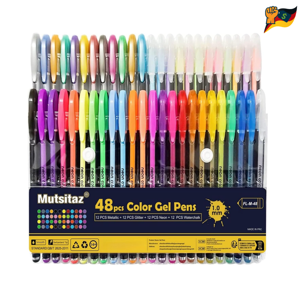 Gelschreiber Set 48 StüCk Glitter Metallisch Pastell Standard Farben Zeichnen-image