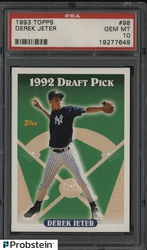 1993 Topps #98 Derek Jeter New York Yankees RC Rookie HOF PSA 10 GEM MINT