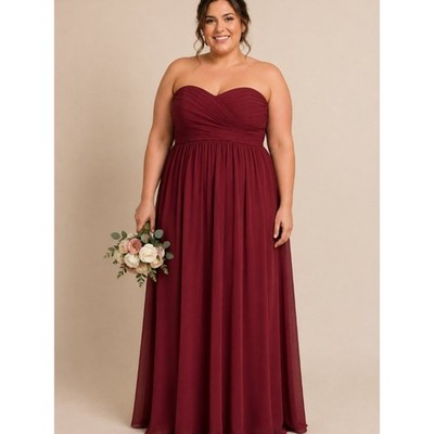 NWT Azazie Aria Strapless Cabernet Formal Gown Bridesmaid Dress Prom Wedding 18