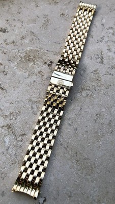   NEW MICHELE 16mm GOLD 7 LINK Bracelet Watch Band 16AS24071 Deco Mini $795-995