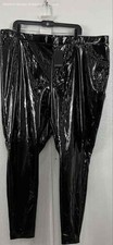 NWT Eloquii Women's Black Shiny Pleather Flat Skinny Leg Pull-On Pants Size 26