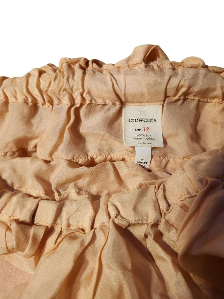 Crewcuts J. Crew Skirt Girls' Size 12 Peach Balletcore Silk Tiered Coquette - Image 2 of 4