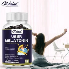 Uber Melatonin 10mg - Ashwagandha, Magnesium, L-Theanine - Natural Sleep Aid