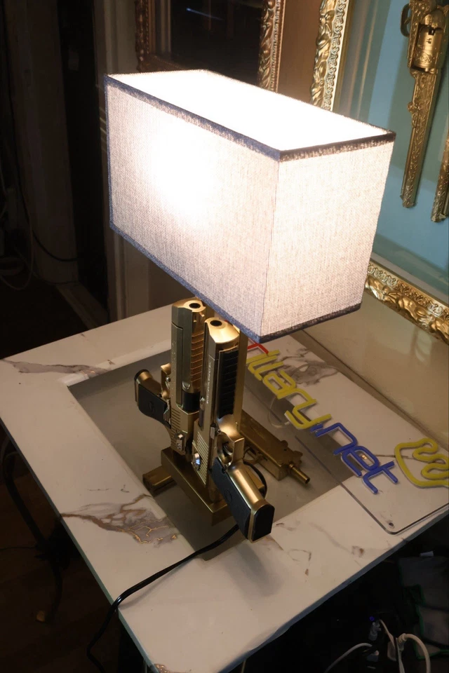 Three Set Touch Table Lamp With Custom Desert Eagles Replicas - Image 2 of 4