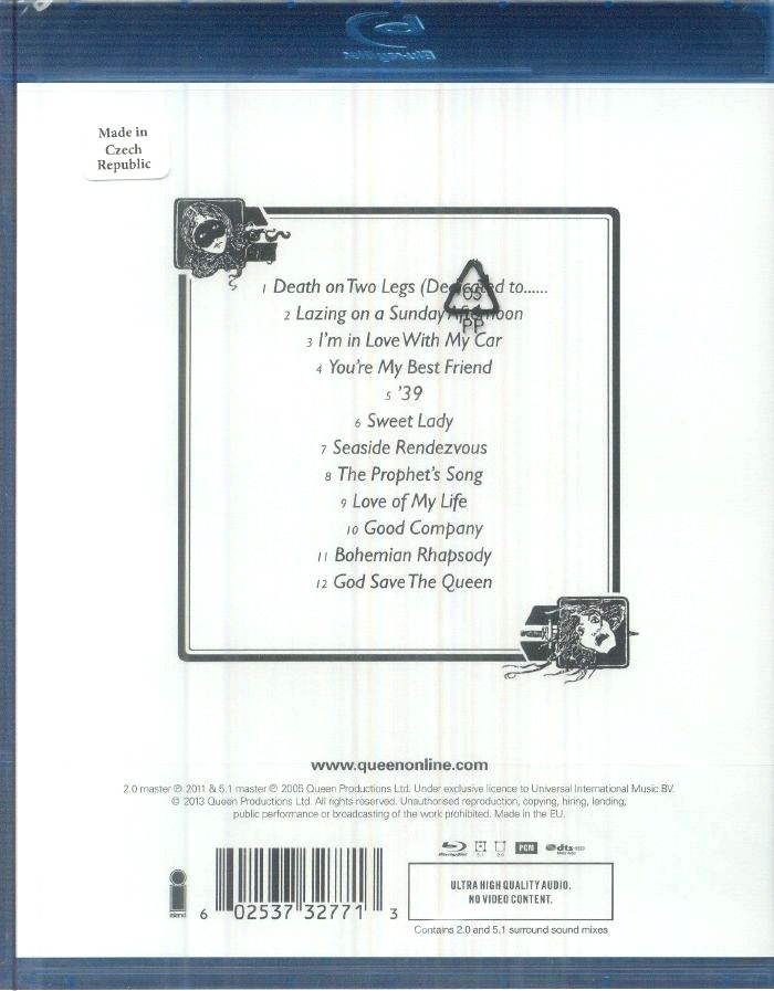 Queen A Night At The Opera BLU RAY AUDIO Hi-Res Stereo DTS 5.1