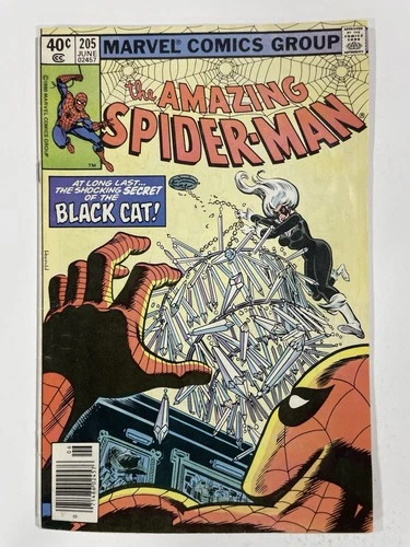 Amazing Spider-Man 205 NM- Near Mint- 9.2 Marvel 1980 Newsstand