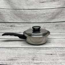 Rare Vollrath Rex-A-Matic 1.5quart pan pot Heavy duty 18/8 Stainless Steel & Lid