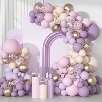 Lila Luftballons Girlande, 115Pcs Ballongirlande Rosa Lila Gold Einhorn Luftball