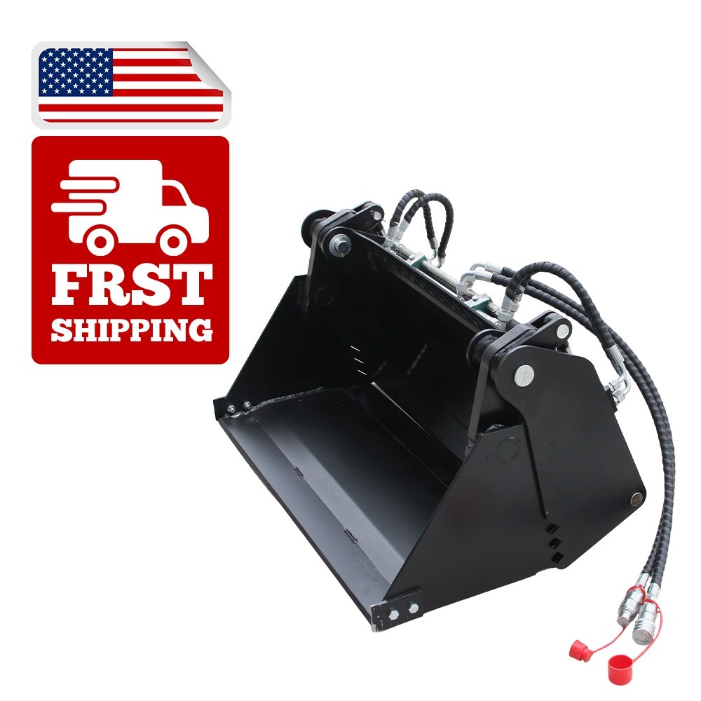 FREE SHIPPING 4-in-1 Combination Hydraulic Bucket Fits Mini Skid Steer Loader
