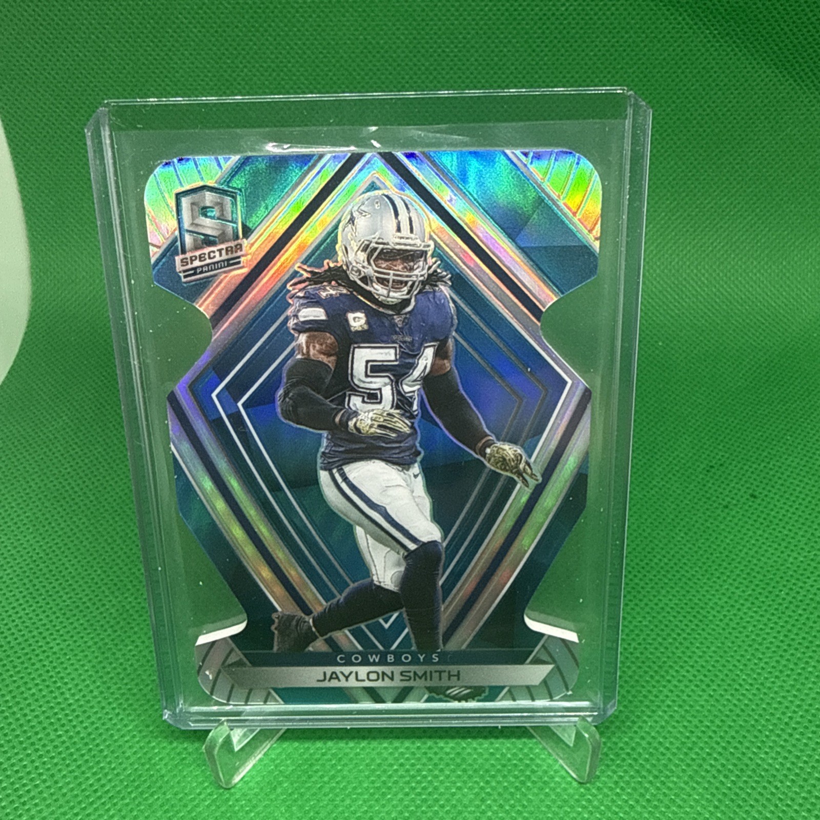 Jaylon Smith 2020 Panini Spectra Neon Blue Die-Cut /50 #22 Cowboys Trading Card
