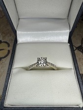 9ct White Gold Fancy Diamond Solitaire Engagement ring small size K 0.25ct 1/4ct
