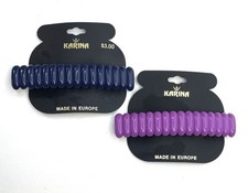 Vintage KARINA French Barrette 3.5  Hair Clip 1-Blue 1-Purple NEW Made in France