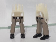 PLAYMOBIL x2 GREY LEGS BELT HIKER GUARD OPERATOR HUNTER