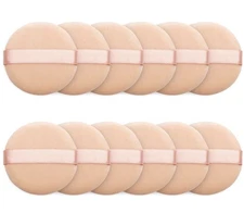 Powder Puff for Face Powder Sponge Makeup Puffs with Ribbon Round Accessories