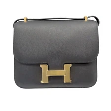 Hermes Constance Mini Epsom Shoulder Bag Women Black One Size