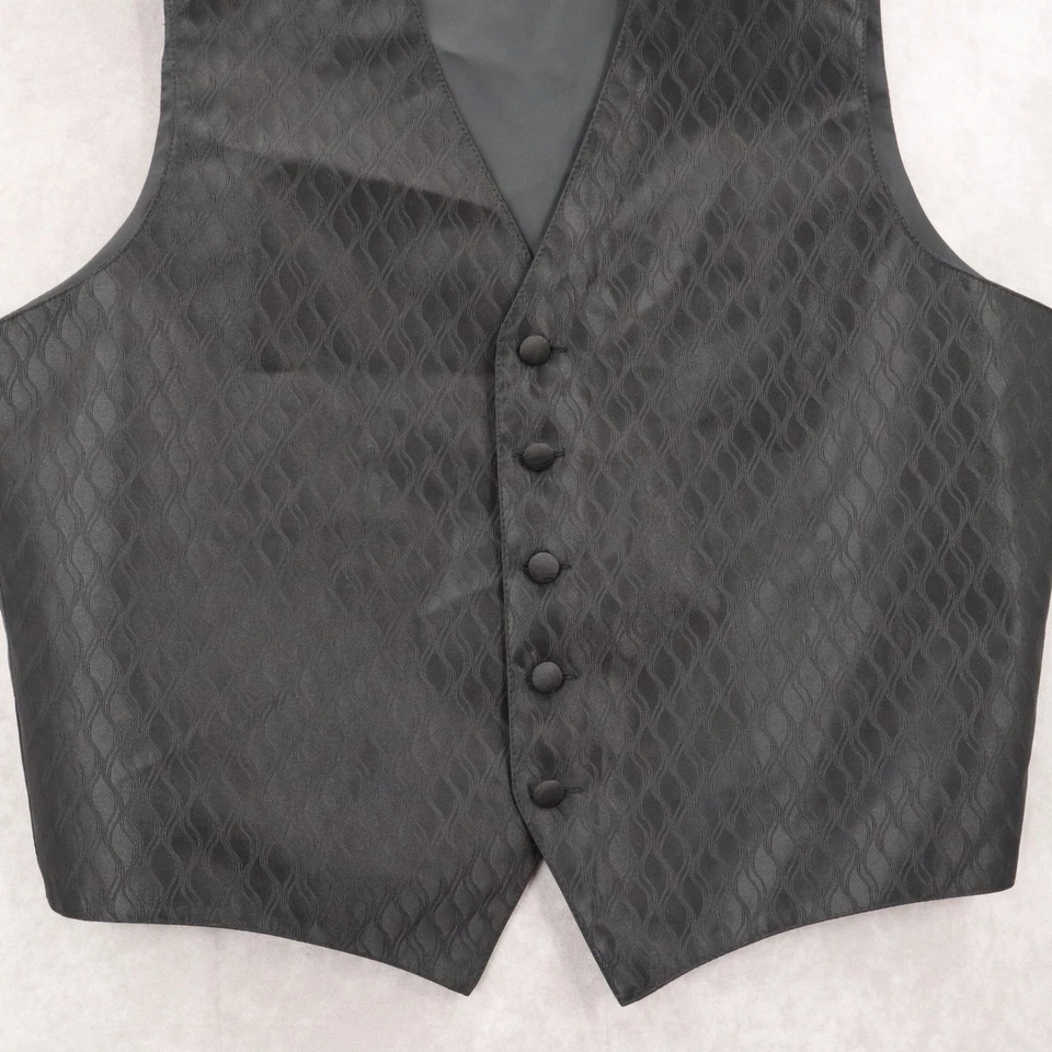 Brandon Michael Black 5 Button Point Waistcoat Tuxedo Formal Suit Vest L 46R - Image 4 of 4