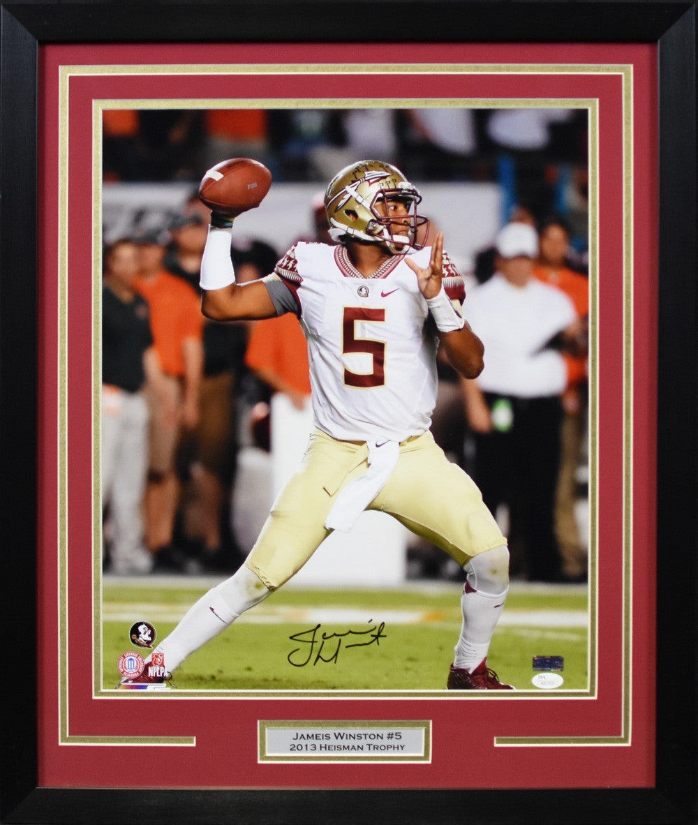 Jameis Winston Autographed Signed Florida State Seminoles 16x20 FRAMED PHOTO JSA 