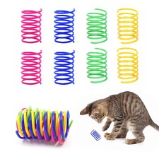 Chihutown 100Pcs Cat Spring Toys, Kittens Toys Plastic Coil Spiral colors
