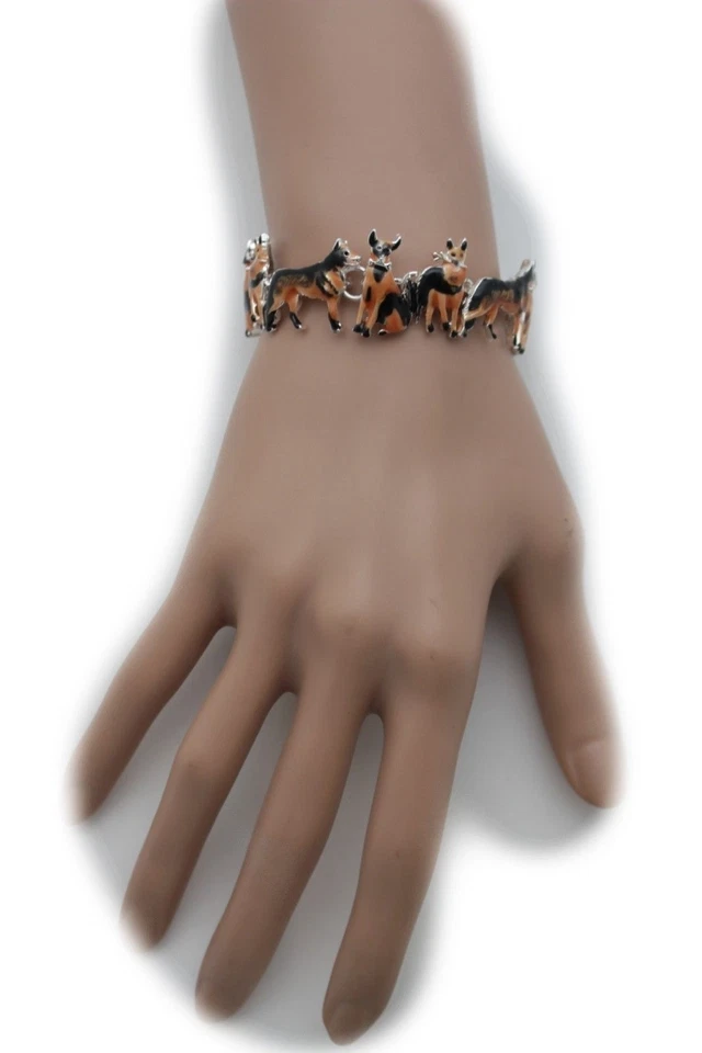 Novas Joias Femininas da Moda Pulseira de Prata Corrente de Metal Cachorro Pet Amor Berloques Animal - Imagem 3 de 4