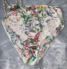 VANITY FAIR VINTAGE Silky NYLON PANTY 7 Hi Leg Bikini Panty Lace Insets Brushed