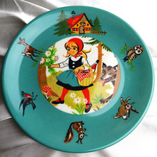 VINTAGE ORNAMIN KIDS PLATE-LITTLE RED RIDING HOOD -NEW 
