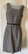 H&M Lined Herringbone Belted Tank Dress Size 4 NWT