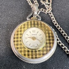 Vintage STORY Necklace Pendant Watch Gold Silver Tone