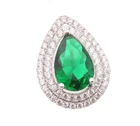 925 Sterling Silver Vintage Ring Designer Drop Cut 2 Tone Topaz  Sz 7  RG29309
