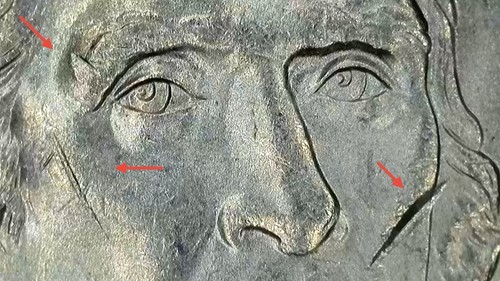 2014-P Jefferson Nickel Error: Struck Through/Die Chip - Picture 3 of 11