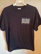 Made in the USA American Flag T-Shirt Adult Size Medium Crew Neck Cotton--EUC!