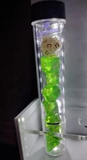 Tube of 7 Translucent Green Resin Sirius Dice Plus Bonus D20 Dice