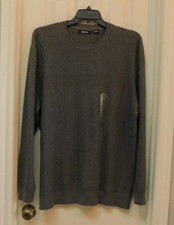 CLAIBORNE Men's Textured Sweater Dark Charcoal Medium Weight Size XXL NWTS