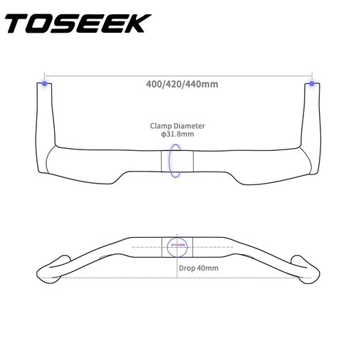 Carbon TT Handlebar MTB Road Bike Time Trial TT Handlebar 31.8*400/420/440mm  - Picture 2 of 27