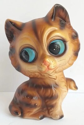 Big Vintage Cat 陶器 eye ビンテージ シャム猫 Eye ねこ Figurine