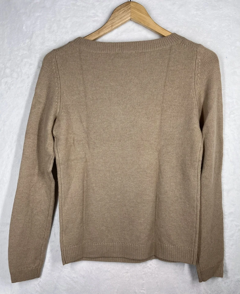 🆕 NUEVO Suéter Para Mujer TALBOTS Beige Estrás Talla XS Nuevo con Etiquetas ¡MUY CHIC! Foto 4 de 4