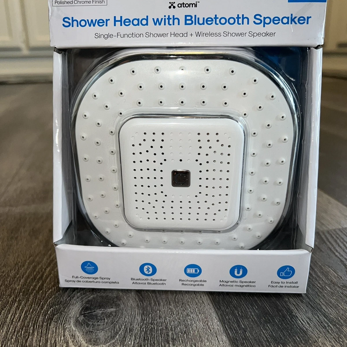 Atomi Shower Head with Bluetooth Speaker Wireless New Factory Sealed