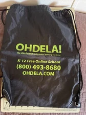 Cornhole Drawstring Cinch Sack Backpack School Tote Gym Beach Travel Bag BLACK