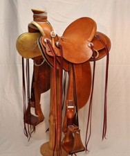 Horse Saddle Wade Ranch Roping Western Tree A Fork Work Leather 12-18 Seat MD118