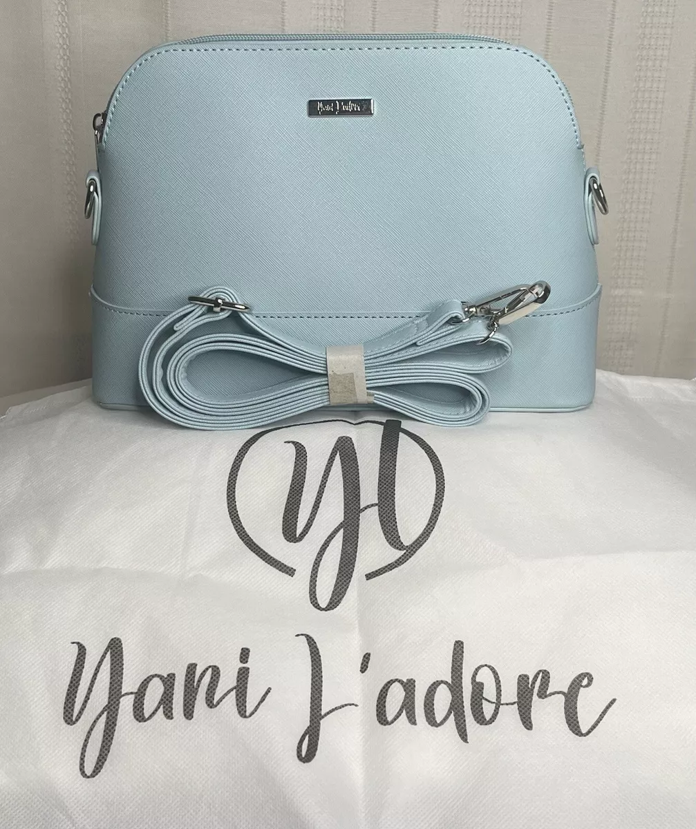 Yani J Adore Baby Blue Over The Shoulder Bag Height 7 in. Length 10 in