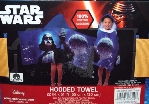 STAR WARS HOODED TOWEL 22 IN X 51 IN DARTH VADER BOYS - Picture 4 of 4