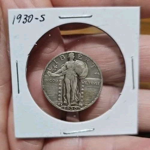 1930 S Standing Liberty Quarter Dollar US Silver Coin