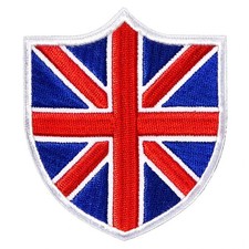 UK Union Jack British Flag Shield Embroidered Patch Iron On Sew On Applique Badg