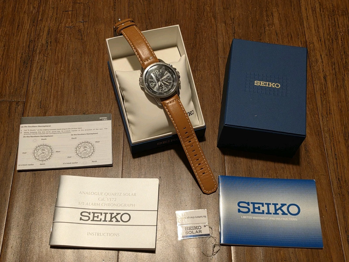 Seiko Solar Chronograph Watches for sale - eBay