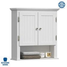 Bathroom Wall Cabinet Over Toilet 23 Inch White Engineered Wood Adjustable