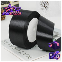 Schwarzes Satinband 22M X 38Mm 2 Rollen Dekoband Geschenkband FüR Hochzeit