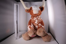 Build A Bear Plush Stuffed Texas Longhorn Brown Spotted Cow Bull Horns w Sound