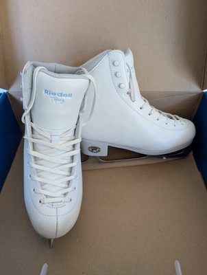 Riedell Topaz Figure Skates White Size JR 2.5 Width D