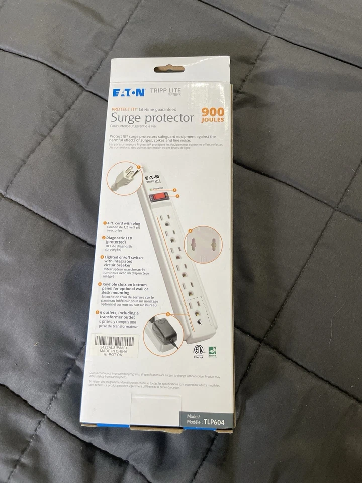 Tripp Lite TLP604 Surge Protector Lifetime Warranty 4ft Cord - Image 3 of 4
